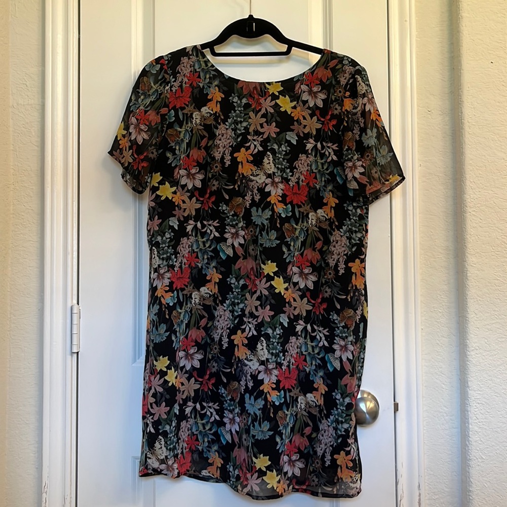 Forever 21 Butterfly & Floral Print Dress